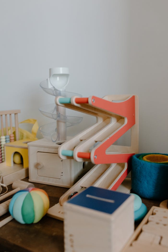 A collection of colorful wooden educational toys for children, fostering creativity and learning.