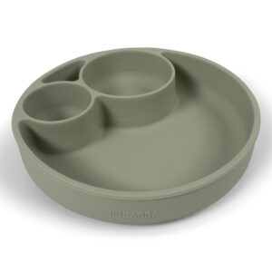 assiette divisée en silicone vert