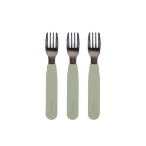 ensemble de 3 fourchettes en silicone vert