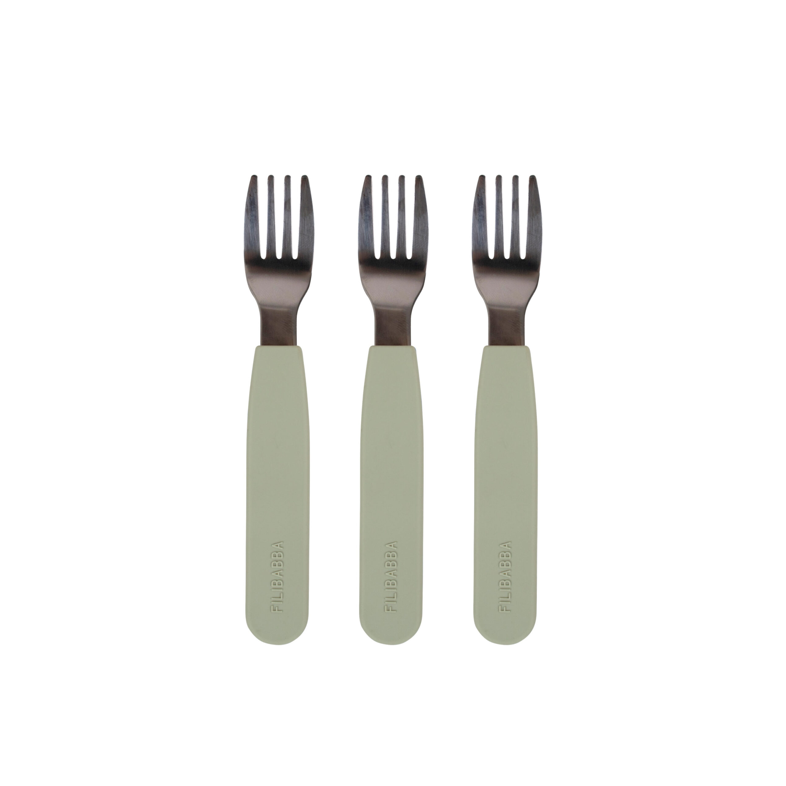 ensemble de 3 fourchettes en silicone vert
