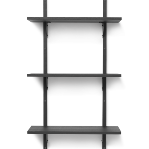 Étagère sector triple frêne noir/laiton noir (54 cm)
