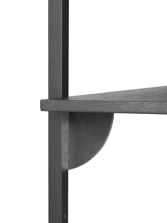 Étagère sector triple frêne noir/laiton noir (54 cm)